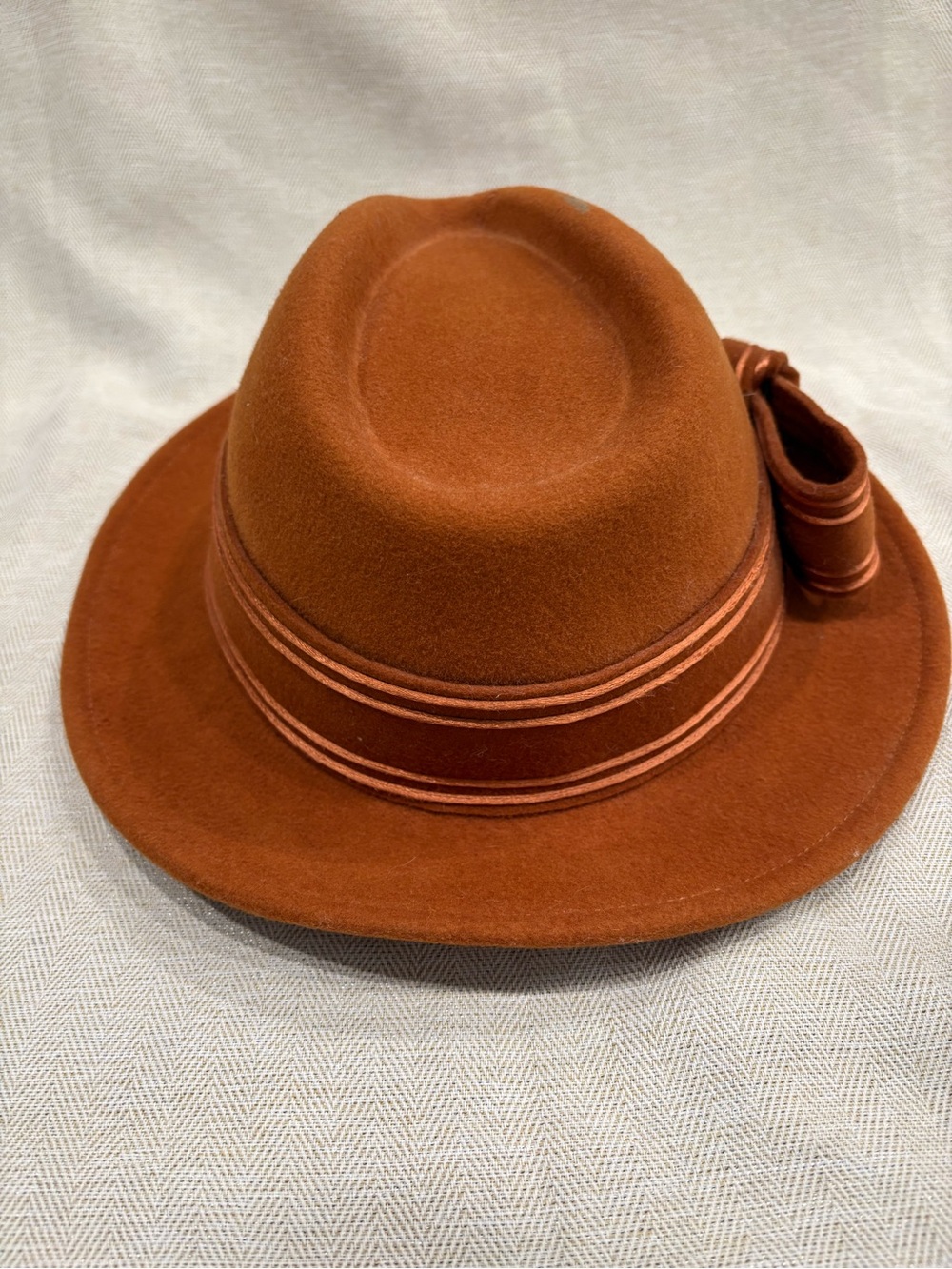 Adolfo II 100% wool Fedora Hat with Ribbon Trim made in USA - Picture 2 of 9